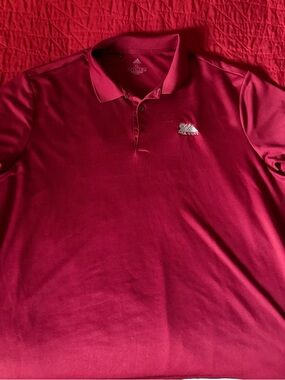 adidas Men's Burgundy Polo Shirt with Embroidered Logo